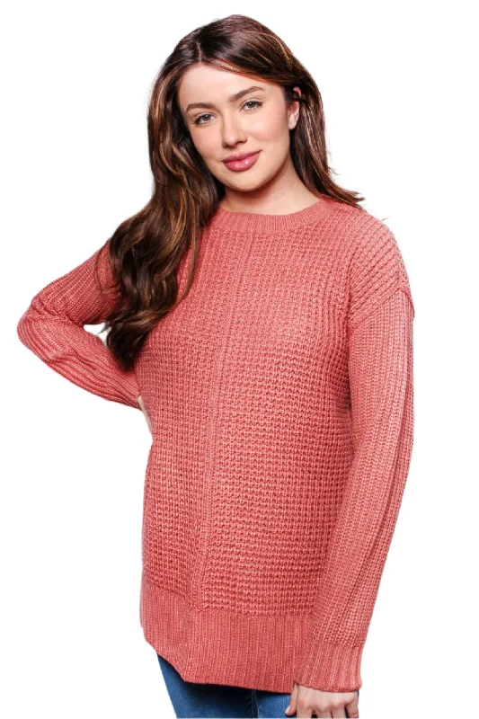 Women's Long Sleeves Crew Neck Knitted Sweater