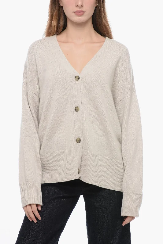 Allude Virgin Wool and Cashmere Cardigan with 4-Buttons