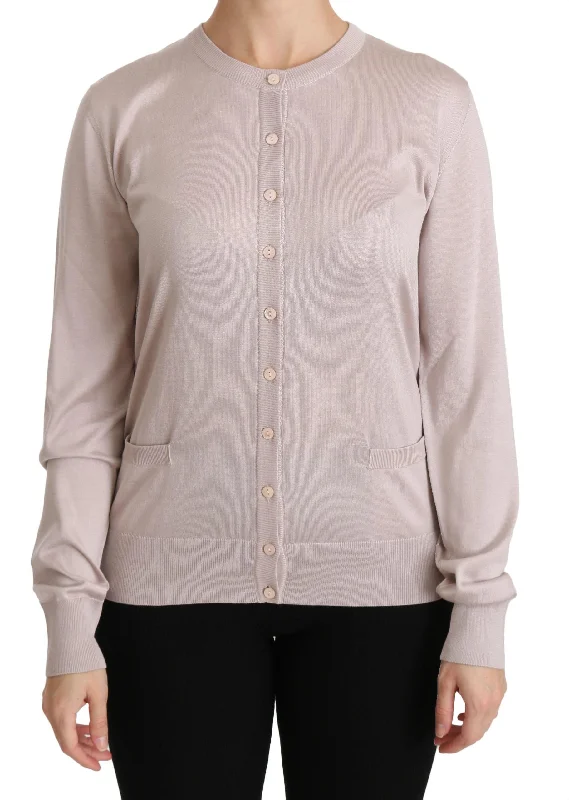 Dolce & Gabbana  Women's Beige Silk Cardigan