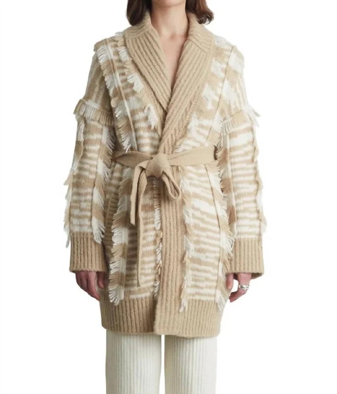 Keren Cardigan In Ivory/ Pale Camel Combo