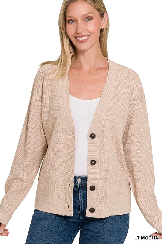 Mocha Viscose Sweater Cardigan