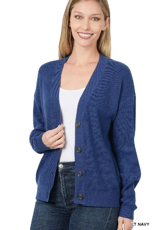 Navy Viscose Sweater Cardigan