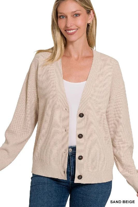 Sand Beige Viscose Sweater Cardigan