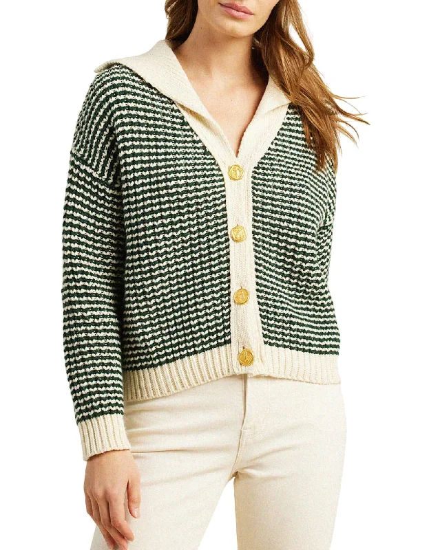 Savannah Cardigan In Forest Stripe