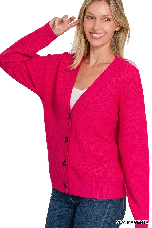 Viva Magenta Viscose Sweater Cardigan