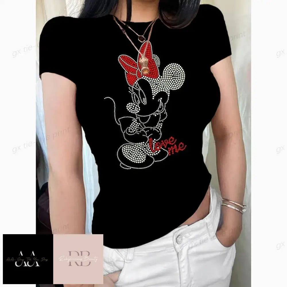 Basic Short Sleeve Women's T-shirt - Disney Minnie - S/3XL