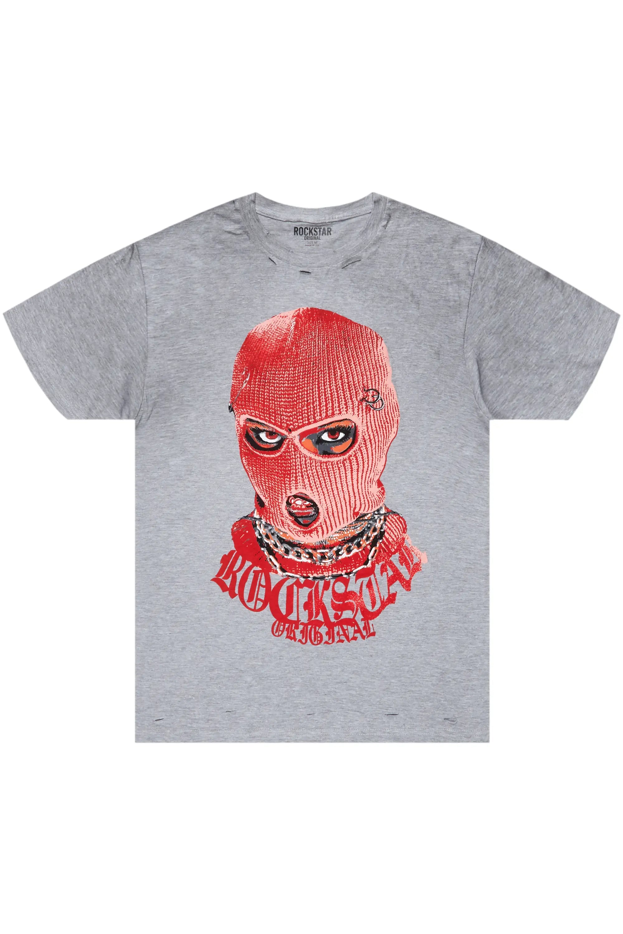 Murdra Heather Grey Graphic T-Shirt