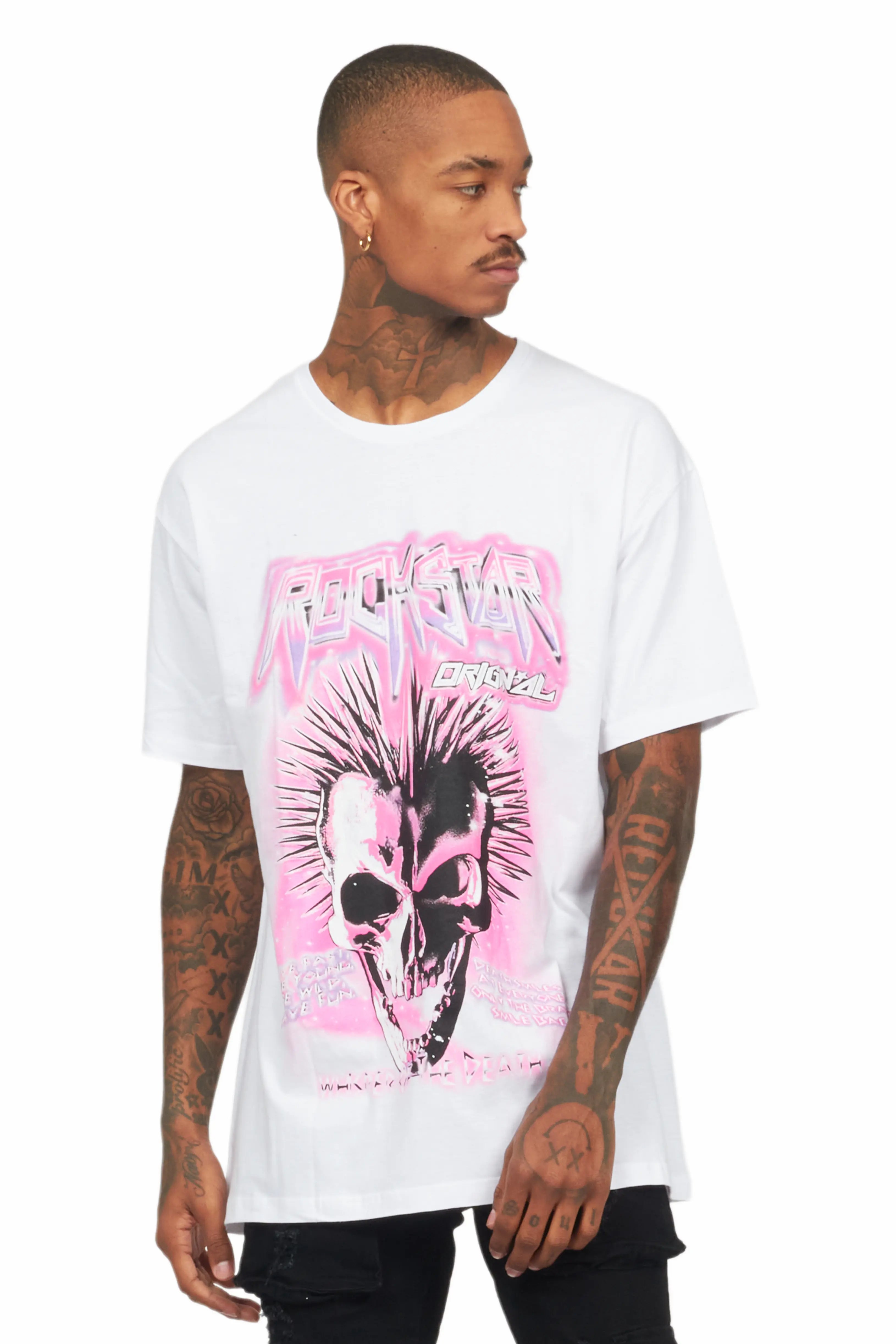 Obern White Graphic T-Shirt