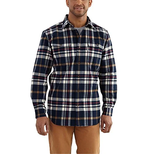 Carhartt 102216 Men's Hubbard Classic Plaid Shirt - X-Large Tall - Navy