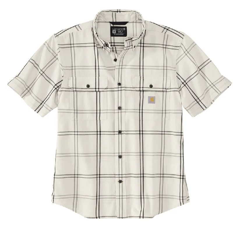 Carhartt 106140 Men's Loose Fit Midweight Short-Sleeve Plaid Shirt - 3X-Large Regular - Malt