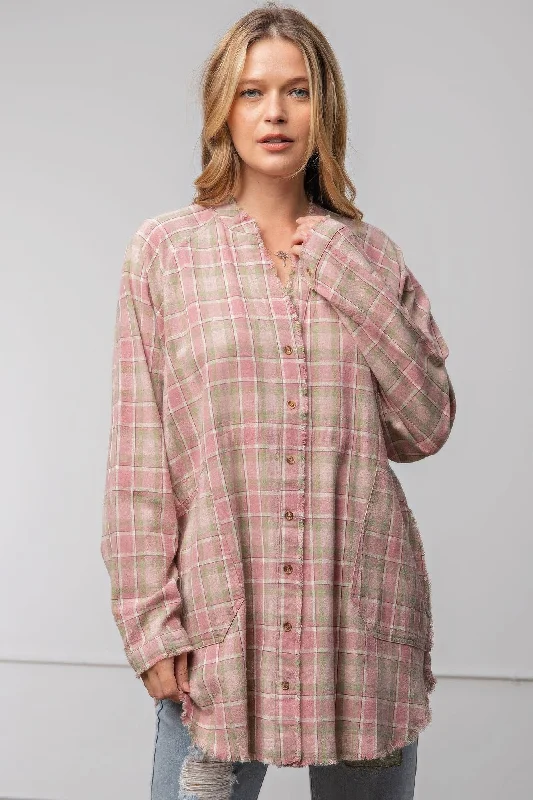 Plaid Cotton Linen Shirt