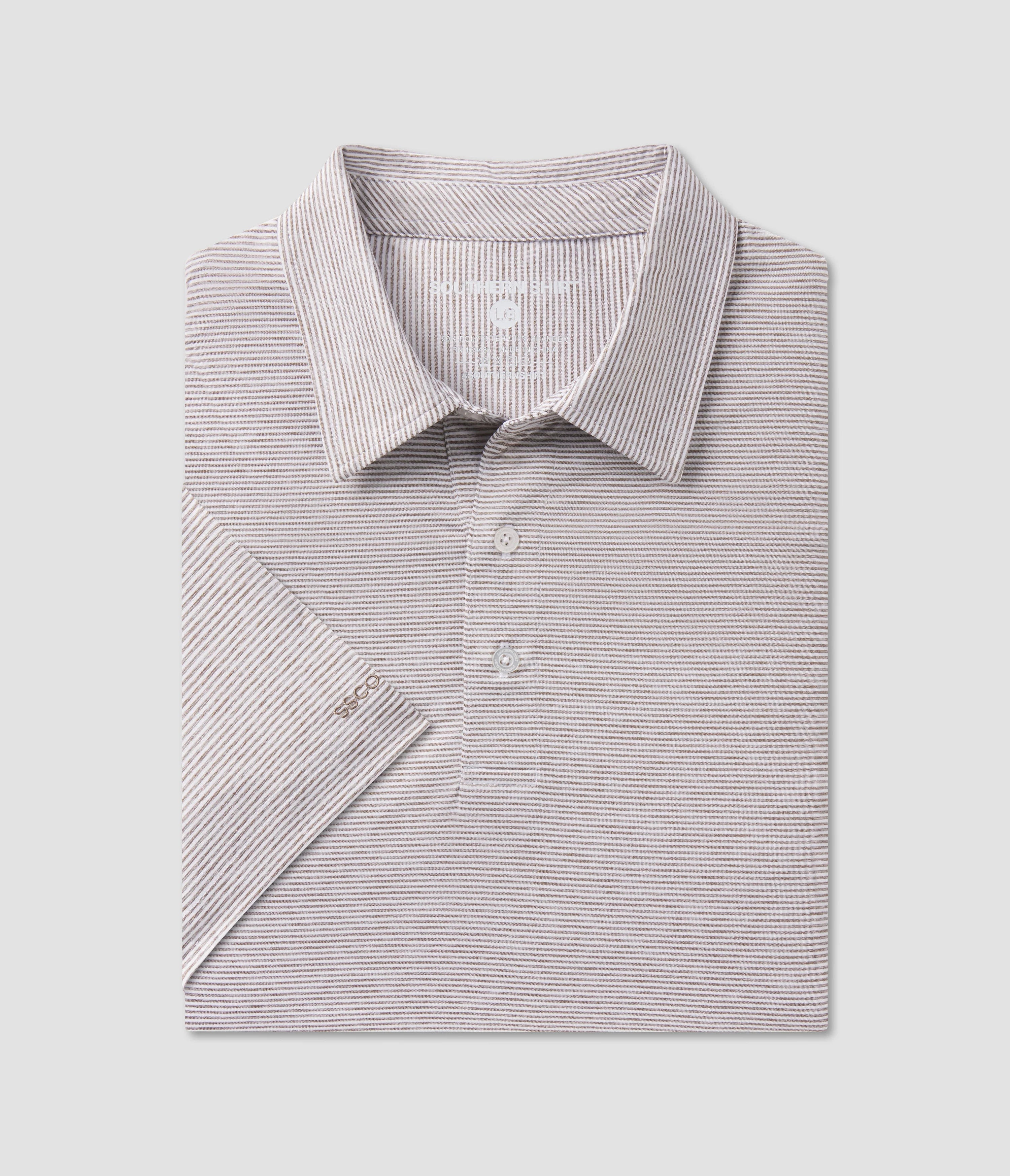 Heather Madison Stripe Polo in Deep Woods by Southern Shirt Co.