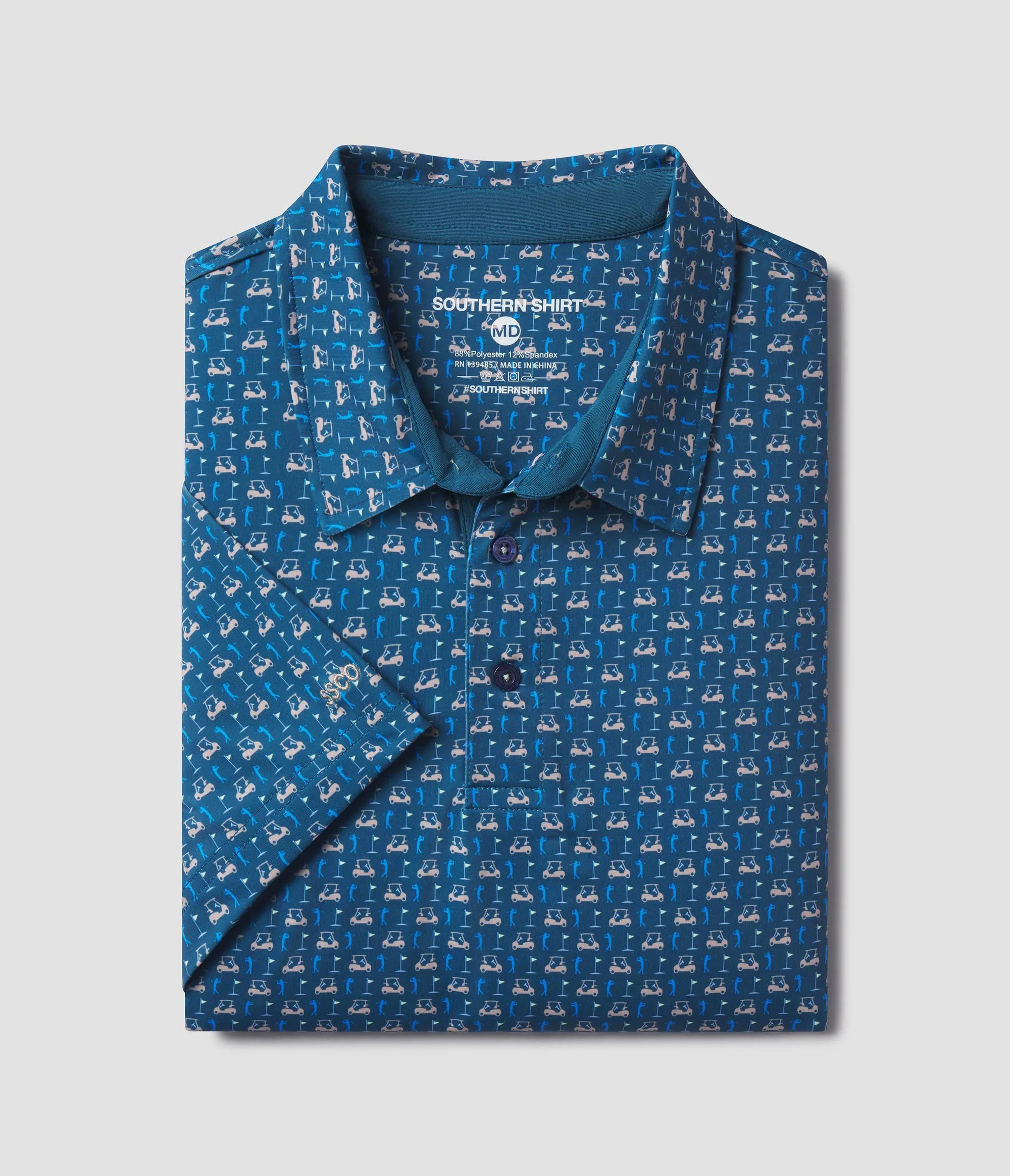 Youth Perfect Round Printed Polo in Blue Fusion by Southern Shirt Co.